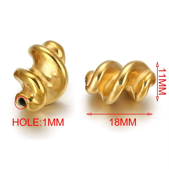 Stainless Steel Irregular Twist Beaded Pendant Electroplated Totem Baroque Style Bracelet Necklace Accessories