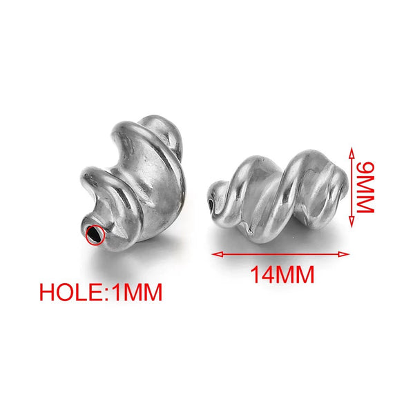 Stainless Steel Irregular Twist Beaded Pendant Electroplated Totem Baroque Style Bracelet Necklace Accessories