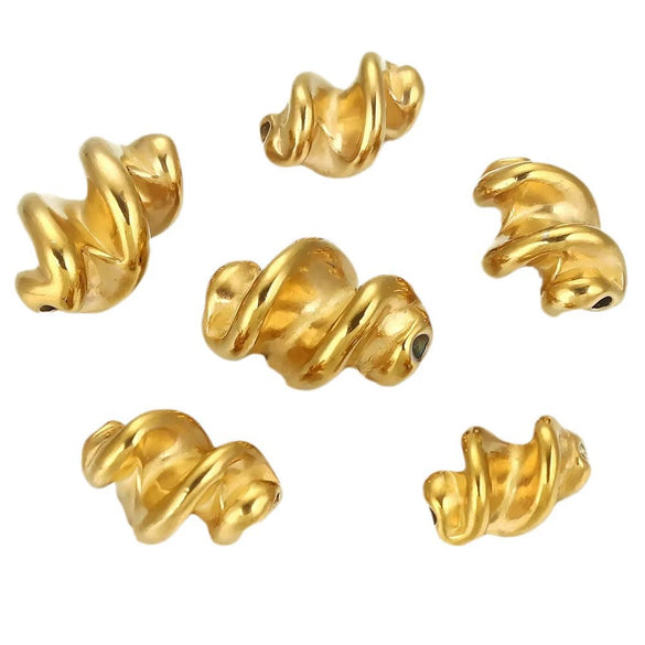 Stainless Steel Irregular Twist Beaded Pendant Electroplated Totem Baroque Style Bracelet Necklace Accessories