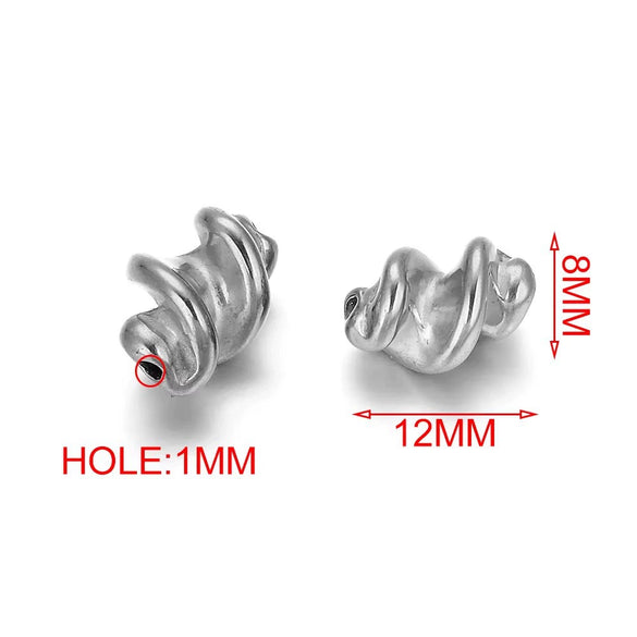 Stainless Steel Irregular Twist Beaded Pendant Electroplated Totem Baroque Style Bracelet Necklace Accessories