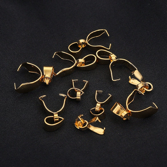 Stainless Steel Jade Clip Buckle Pendant Golden Melon Buckle Real Gold Plated Diy Accessories Wholesale