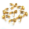 Stainless Steel Jade Clip Buckle Pendant Golden Melon Buckle Real Gold Plated Diy Accessories Wholesale