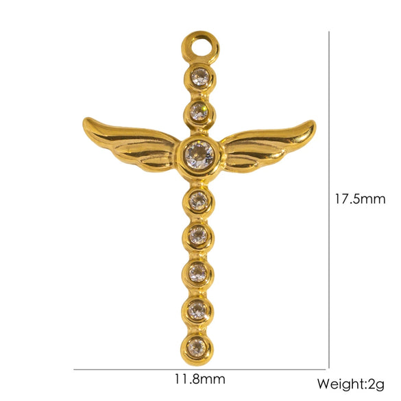 Stainless Steel Jewelry Accessories Apple Cross Love Diamond Oil Drop Shell Joker Pendant Electroplating