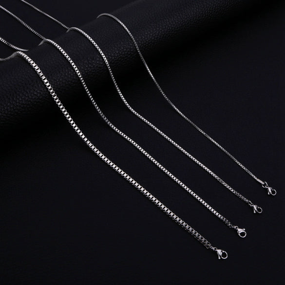 Stainless Steel Jewelry Accessories Box Chain With Geometric Style Wave Letters Numbers Text Electroplated For Unisex