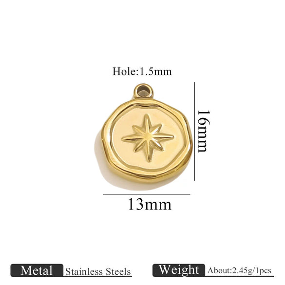 Stainless Steel Jewelry Accessories Butterfly Heart Cross Round Pendant Bracelet Necklace Earrings Electroplated