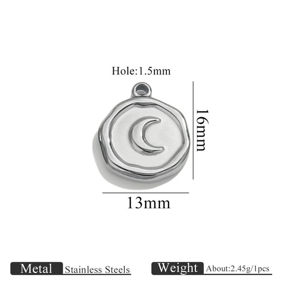 Stainless Steel Jewelry Accessories Butterfly Heart Cross Round Pendant Bracelet Necklace Earrings Electroplated