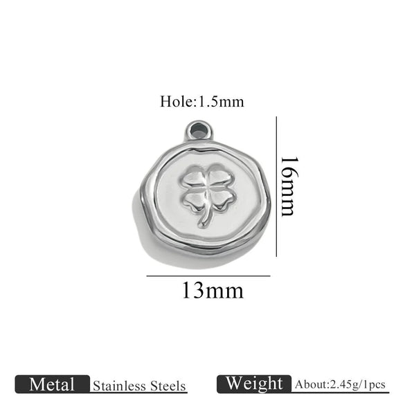 Stainless Steel Jewelry Accessories Butterfly Heart Cross Round Pendant Bracelet Necklace Earrings Electroplated