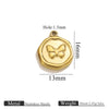 Stainless Steel Jewelry Accessories Butterfly Heart Cross Round Pendant Bracelet Necklace Earrings Electroplated