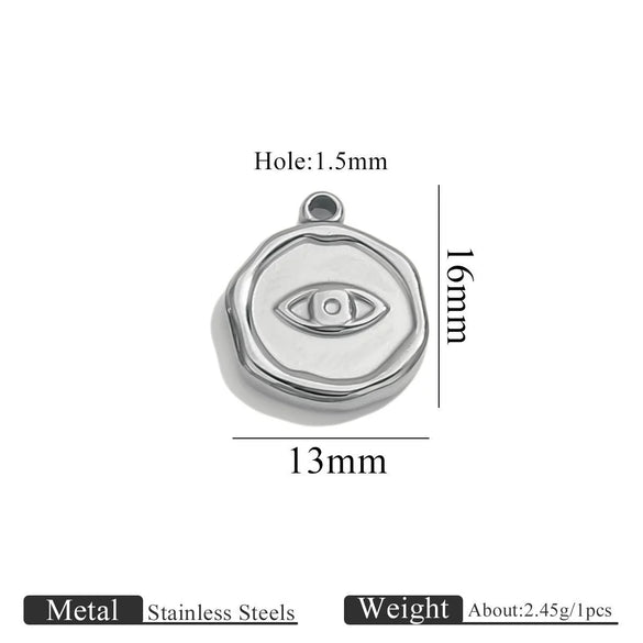 Stainless Steel Jewelry Accessories Butterfly Heart Cross Round Pendant Bracelet Necklace Earrings Electroplated