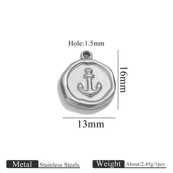 Stainless Steel Jewelry Accessories Butterfly Heart Cross Round Pendant Bracelet Necklace Earrings Electroplated