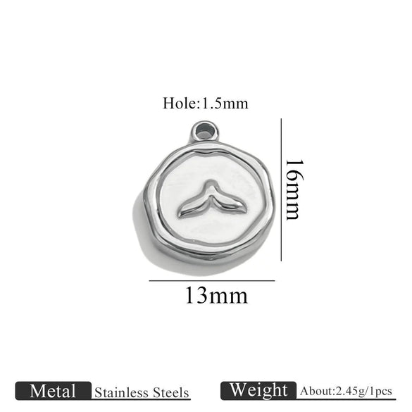 Stainless Steel Jewelry Accessories Butterfly Heart Cross Round Pendant Bracelet Necklace Earrings Electroplated