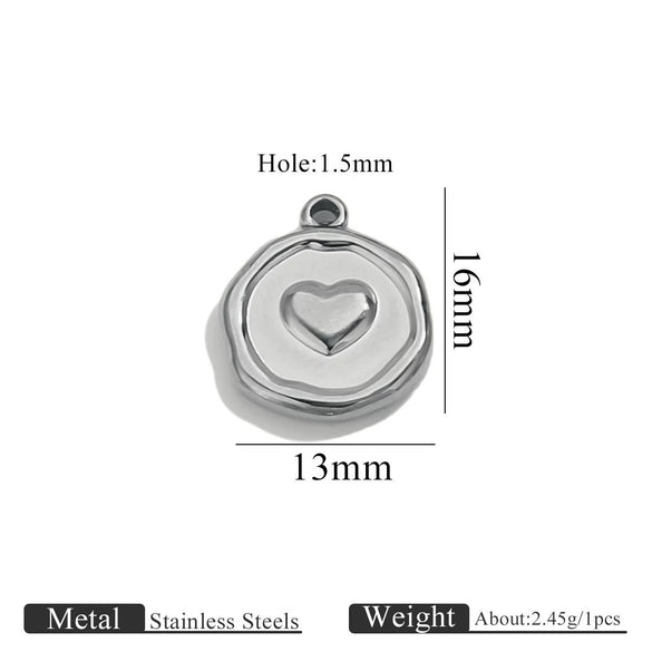 Stainless Steel Jewelry Accessories Butterfly Heart Cross Round Pendant Bracelet Necklace Earrings Electroplated