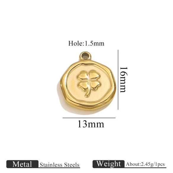 Stainless Steel Jewelry Accessories Butterfly Heart Cross Round Pendant Bracelet Necklace Earrings Electroplated