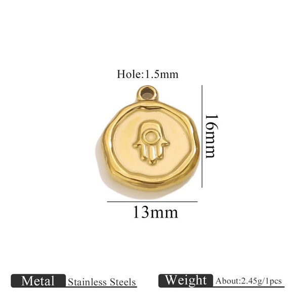 Stainless Steel Jewelry Accessories Butterfly Heart Cross Round Pendant Bracelet Necklace Earrings Electroplated