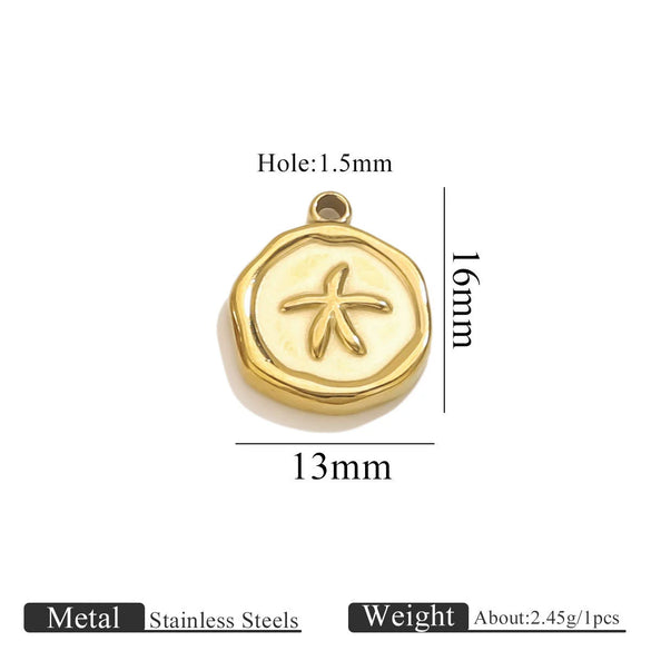 Stainless Steel Jewelry Accessories Butterfly Heart Cross Round Pendant Bracelet Necklace Earrings Electroplated