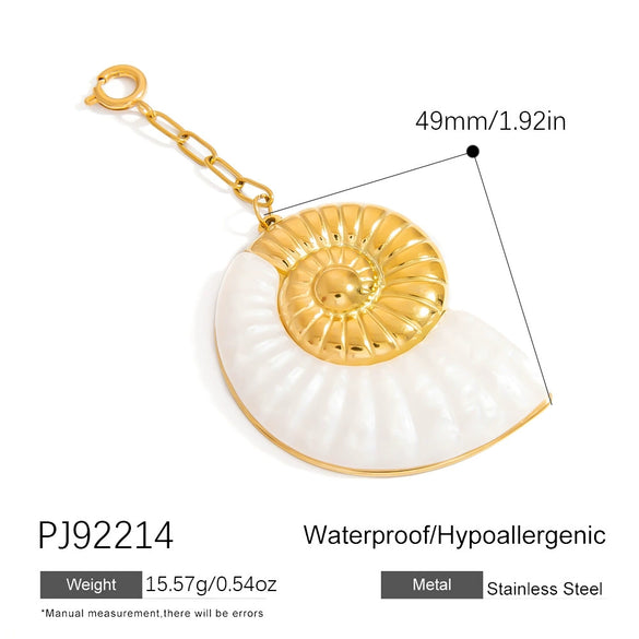 Stainless Steel Jewelry Accessories Handmade Marine Series Natural Stone Pendant Electroplated Bikini Buckle