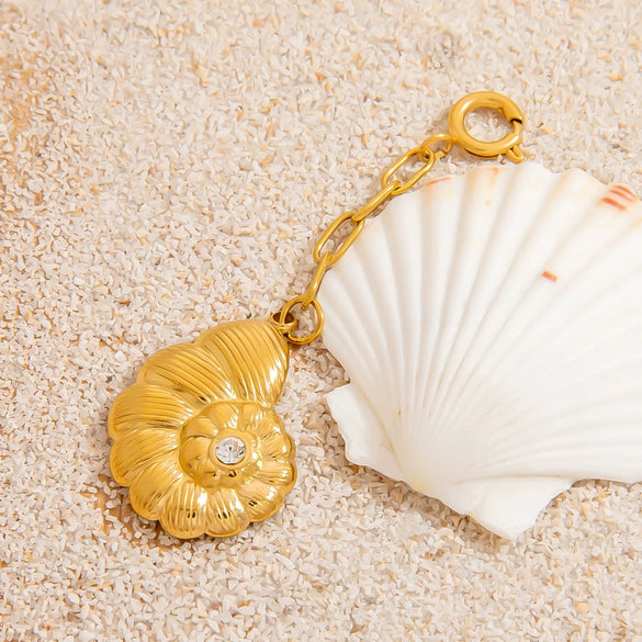 Stainless Steel Jewelry Accessories Handmade Marine Series Natural Stone Pendant Electroplated Bikini Buckle