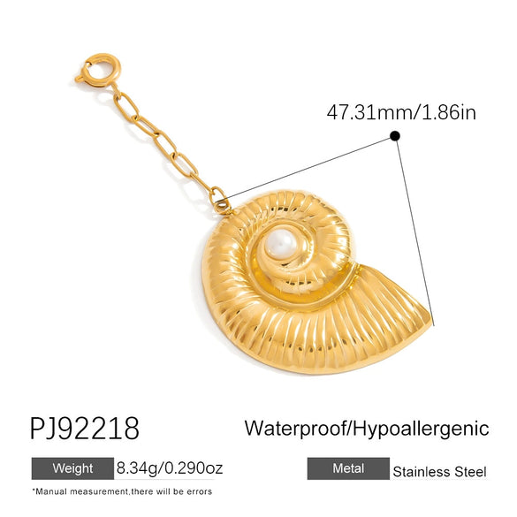 Stainless Steel Jewelry Accessories Handmade Marine Series Natural Stone Pendant Electroplated Bikini Buckle