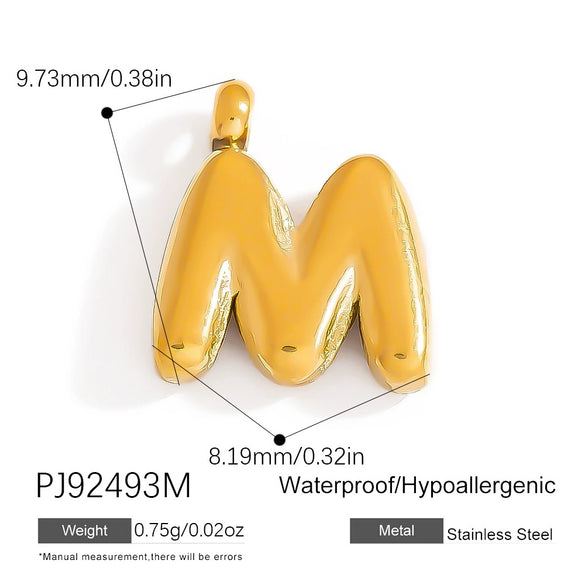 Stainless Steel Jewelry Accessories Light Luxury Style Mini Bubble Letter Pendant Electroplated