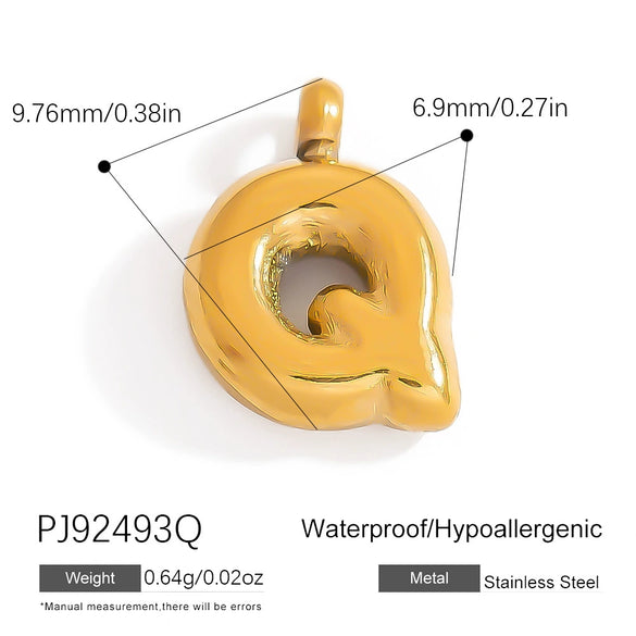 Stainless Steel Jewelry Accessories Light Luxury Style Mini Bubble Letter Pendant Electroplated