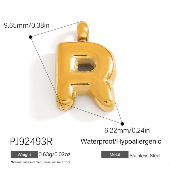 Stainless Steel Jewelry Accessories Light Luxury Style Mini Bubble Letter Pendant Electroplated