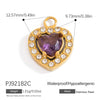 Stainless Steel Jewelry Accessories Luxury Niche Inlay White Stone Electroplated