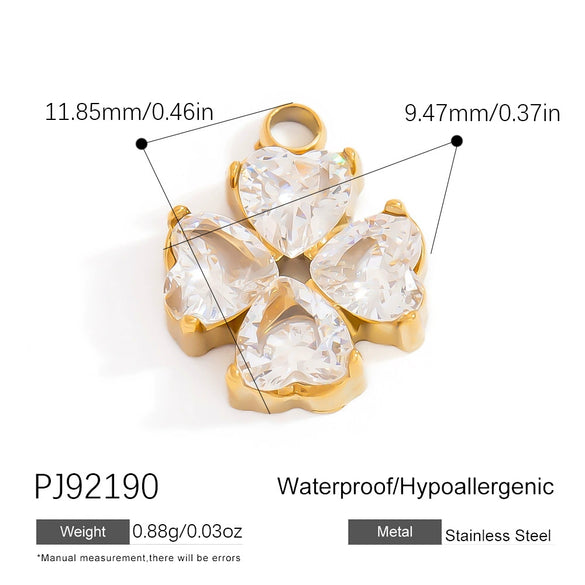 Stainless Steel Jewelry Accessories Luxury Niche Inlay White Stone Electroplated