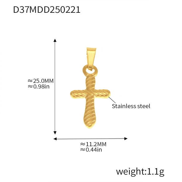 316L Stainless Steel Jewelry Accessories Marine Series Love Cross Pendant With Heart And Flower Patterns Electroplated