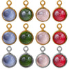 Stainless Steel Jewelry Accessories Natural Geometric Round Birthstone Necklace Earrings Electroplated