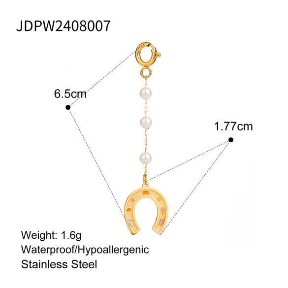Stainless Steel Jewelry Accessories Oil Drop Horseshoe Bikini Pendant Electroplated