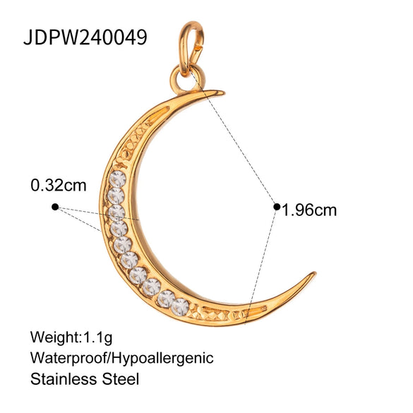 Stainless Steel Jewelry Accessories Pendant Necklace With Diamond Electroplated
