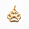 Stainless Steel Jewelry Accessories Pendant With Polished Cut Out Love Letter Cat Paw Dog Paw And Geometric Shape Electroplated