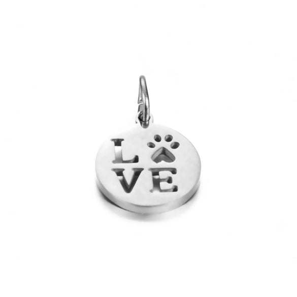 Stainless Steel Jewelry Accessories Pendant With Polished Cut Out Love Letter Cat Paw Dog Paw And Geometric Shape Electroplated