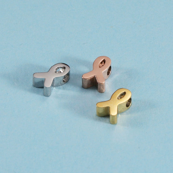 Stainless Steel Jewelry Accessories Ribbon Small Hole Beads Pendant Electroplated Fine Polished Diy Bracelet