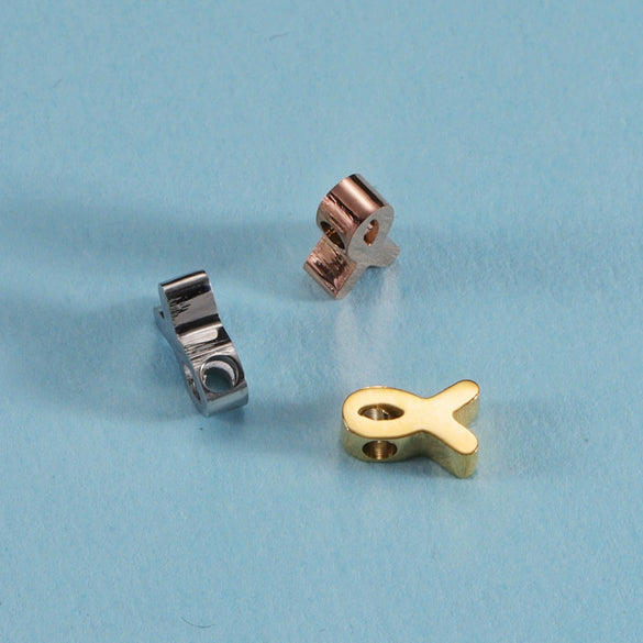 Stainless Steel Jewelry Accessories Ribbon Small Hole Beads Pendant Electroplated Fine Polished Diy Bracelet