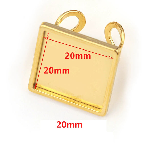 Stainless Steel Jewelry Accessories Ring Round Square Rectangular Tray Geometric Original Design 18K Gold Plated Diy