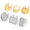 Stainless Steel Jewelry Accessories Ring Round Square Rectangular Tray Geometric Original Design 18K Gold Plated Diy