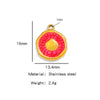 Stainless Steel Jewelry Accessories Shell Shape Vacuum Plated Dripping Oil Bracelet Necklace Earrings Pendant