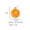 Stainless Steel Jewelry Accessories Shell Shape Vacuum Plated Dripping Oil Bracelet Necklace Earrings Pendant