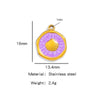 Stainless Steel Jewelry Accessories Shell Shape Vacuum Plated Dripping Oil Bracelet Necklace Earrings Pendant