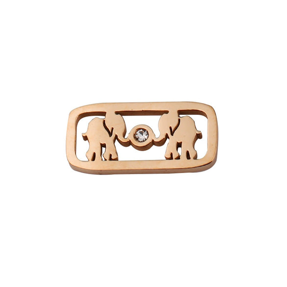 Stainless Steel Jewelry Accessories Square Elephant Hollow Pendant Mirror Polished