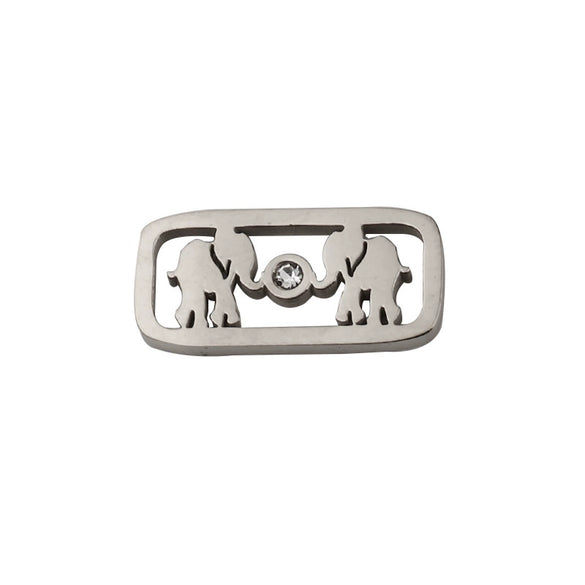 Stainless Steel Jewelry Accessories Square Elephant Hollow Pendant Mirror Polished