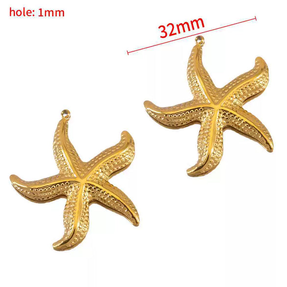Stainless Steel Jewelry Accessories Starfish Turtle Manta Ray Pendant Electroplated