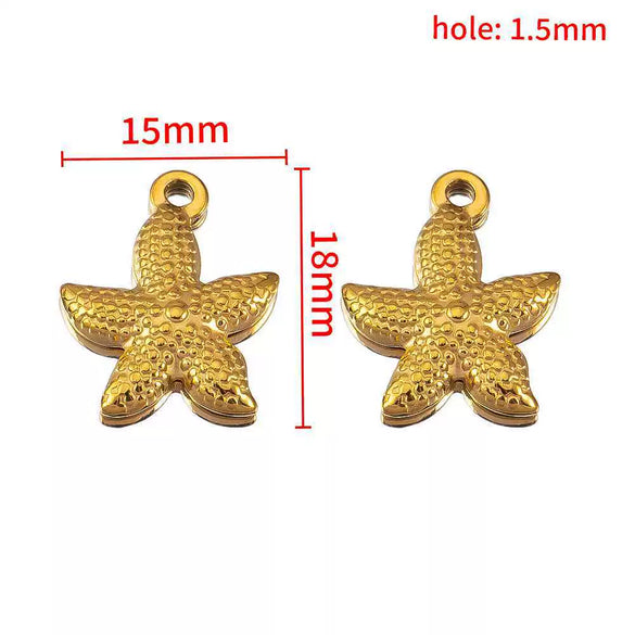 Stainless Steel Jewelry Accessories Starfish Turtle Manta Ray Pendant Electroplated