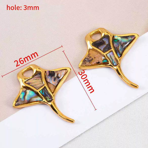 Stainless Steel Jewelry Accessories Starfish Turtle Manta Ray Pendant Electroplated