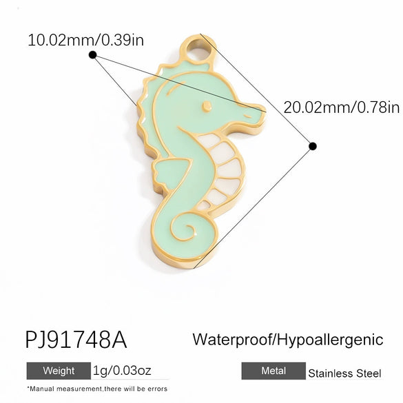 Stainless Steel Jewelry Accessories Sun Seahorse Butterfly Pendant Handmade Dripping Oil Necklace Bracelet Pendant