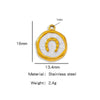 Stainless Steel Jewelry Accessories Vacuum Plated Dripping Oil Horseshoe Bracelet Necklace Earrings Pendant