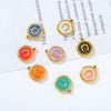 Stainless Steel Jewelry Accessories Vacuum Plated Dripping Oil Horseshoe Bracelet Necklace Earrings Pendant