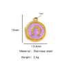 Stainless Steel Jewelry Accessories Vacuum Plated Dripping Oil Horseshoe Bracelet Necklace Earrings Pendant
