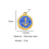 Stainless Steel Jewelry Accessories Vacuum Plated 18K Gold Bracelet Necklace Earrings Pendant Dripping Oil Sailor Style
